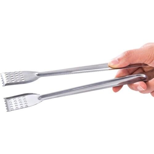 Stainless Steel Food Clip Kitchen Utensils Buffet Cooking Tool Anti Heat Bread Tongs Pastry Clamp Barbecue Kitchen Steel #W0