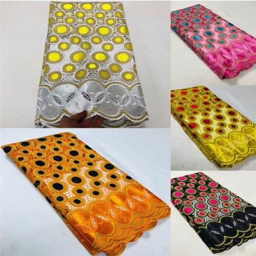 Latest African Cord Lace Fabric 5 Yards High Quality Holes Water Soluble Guipure Lace For Nigerian Wedding Party Dress! XMFO1123
