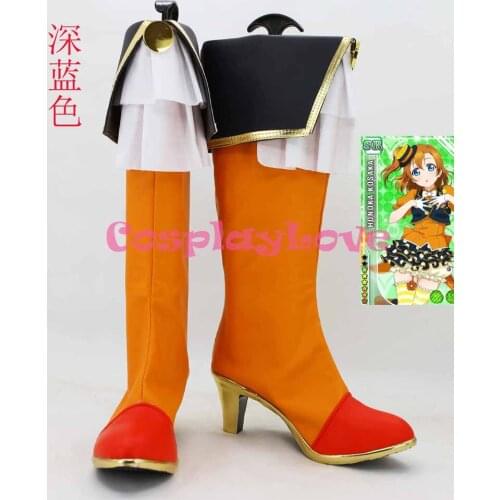 Newest Custom Made Japanese Anime Lovelive! Orange Kousaka Honoka Cosplay Shoes Long Boots For Halloween Christmas