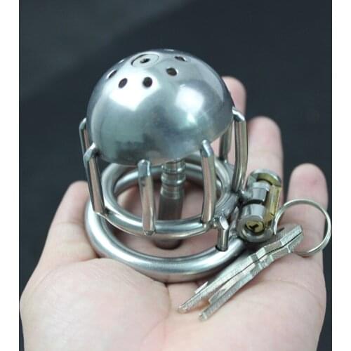 New Style Bdsm Men Bondage Small Cock Cage Stainless Steel Male Chastity Device with Urethral Catheter Short Cages Sex Toy G129