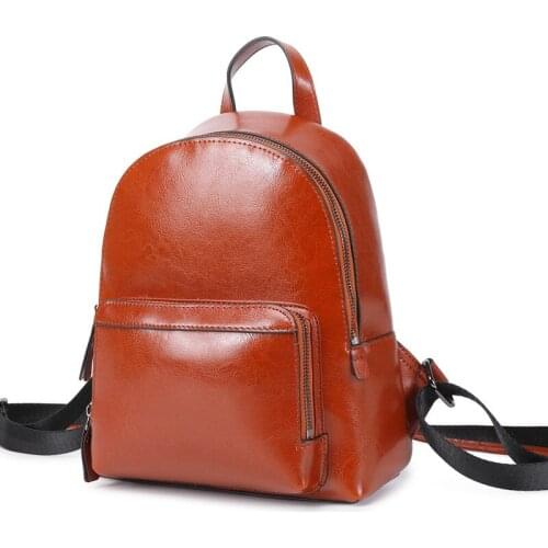 New Female Vintage Backpack For Girls School Bag Travel Bagpack Ladies Sac A Dos Back Pack Genuine Leather Backpacks