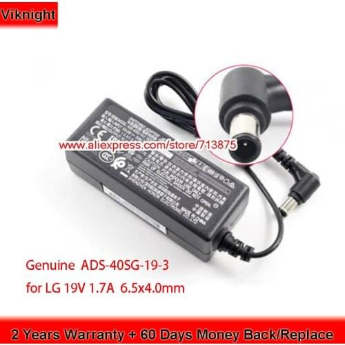 Genuine ADS-40SG-19-3 19032G 19V 1.7A AC Adapter for LG E1948S E2242C E2249 LG27EA33V-B ADS-40FSG-19 19032 EAY62549301 LCAP16AE