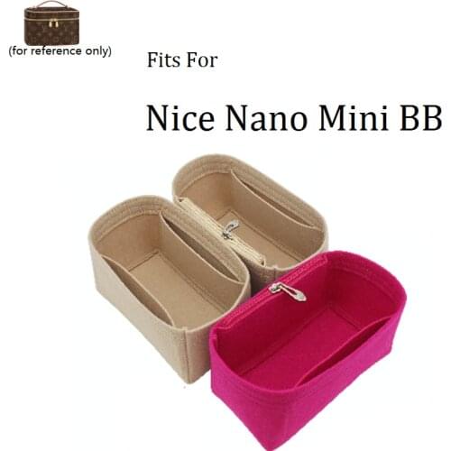 For NICE Nano Mini BB Vanity Felt Cloth Insert Bag Organizer Makeup Handbag Organizer Travel Inner Purse Portable Cosmetic Bags