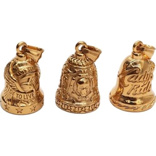 Live To Ride Eagle Biker Bell Pendant Stainless Steel Gold Rose Lady Rider Skull Biker Mens Pendant SWP0619 ( has steel balls)
