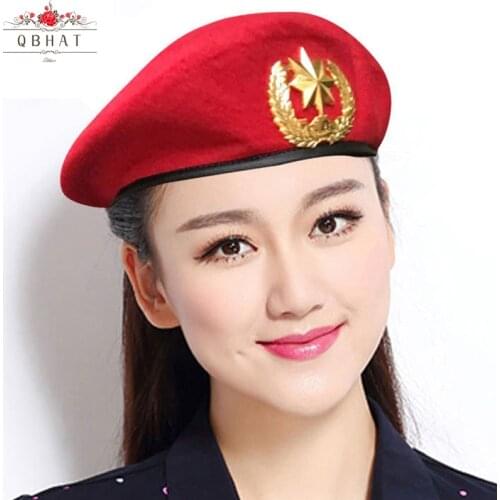 QBHAT Wool Felt Berets for Men Women All Seasons Unisex Casual Beret Sailors Dance Hat Dance Performance Army Fans Dome Cap