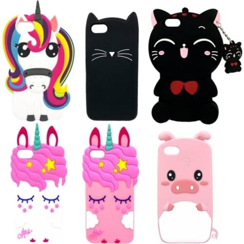 Silicon Case For Huawei Y5 2018 Cute Cartoon 3D Unicorn Piglet Cat Soft Back Cover For Coque Huawei Y5 Prime 2018 Phone Cases