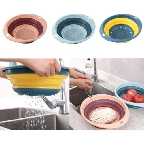 Foldable Collapsible Colander Fruit Washing Strainer Basket for Home Pasta Vegetable Kitchen Storage Tool