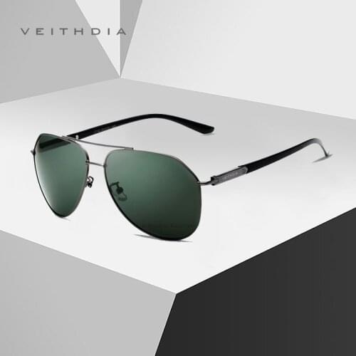 VEITHDIA 2020 Brand Men Stainless Steel Sunglasses Polarized UV400 Mirror Male Sun Glasses Women For Men Oculos de sol