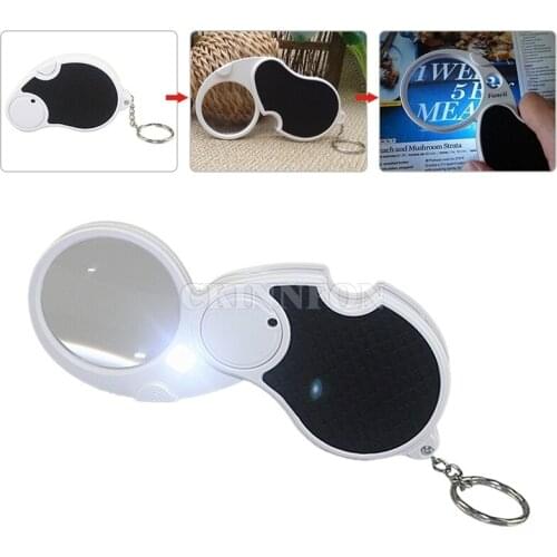 DHL 100PCS LED Folding Non-Slip Metal Shell Magnifying Glass Magnifier Loupe 6901