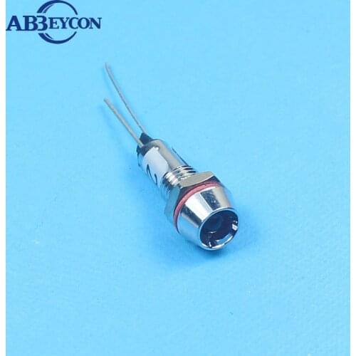 6mm 220v IP40 LED Illuminated Multi-signal tower Metal Indicator light 6mm waterproof Signal lamp 3V 6V 12V 220V 2pins indicator