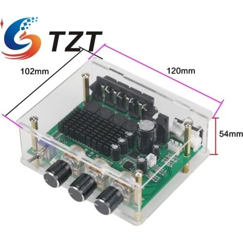 TZT TPA3116D2 80W*2 Stereo Amplifier Audio Board TPA3116 Digital Amplifier Sound Preamplifier Tone High Power DC12-24V