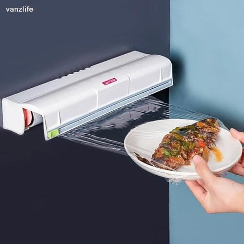 Vanzlife Cling film set of food-grade special cutter household sliding knife type cutting box artifact commercial large boxes