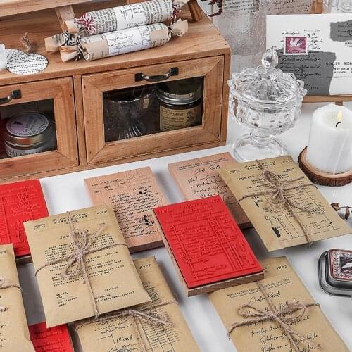 Vintage English Poem Background Seal DIY Wooden Rubber Stamps For Scrapbooking Stationery Scrapbook Standard Stamp