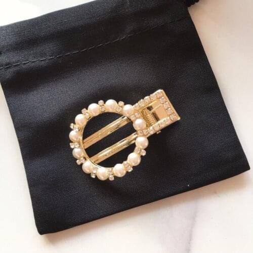 2021 summer sweet pearl round hairpin retro duck bill clip temperament hair accessories for girls