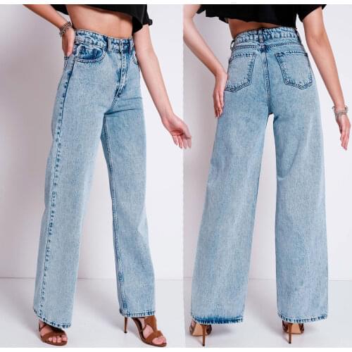 Woman Jeans High Waist Clothes Wide Leg Denim Clothing Blue Streetwear Vintage Quality 2020 Fashion Harajuku Straight Pants