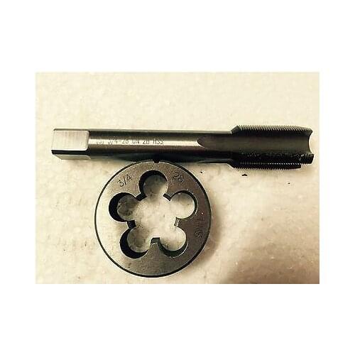 Lots 1pc HSS Machine 3/4-28 UN Plug Tap and 1pc 3/4-28 UN Die Threading Tool