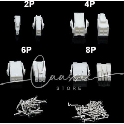10set/lot 4.14mm 2/4/6/8 pin Automotive 4.14 Electrical wire Connector Male Female cable terminal plug Kits Motorcycle car