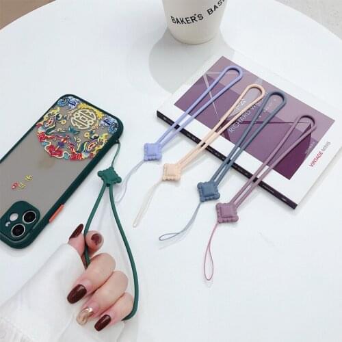 10pcs/lot Chinese knot silicone rope short Cell Phone Lanyard Holder Phone Wrist Straps U disk sling silicone mobile phone rope