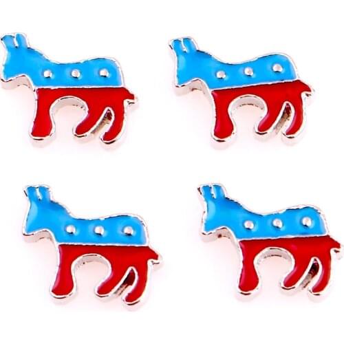 20Pcs/Lot Red Blue Horse Alloy Floating Charms Hand-made DIY for Glass Lockets