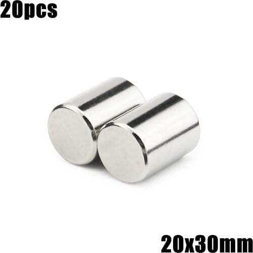 20pcs 20x30mm Super Powerful Strong Bulk Small Round NdFeB Neodymium Disc Magnets Dia 20mm x 30mm N35 Rare Earth NdFeB Magnet