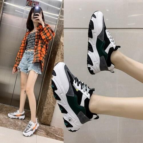 2020 Spring and Autumn Versatile platform leisure sports shoes fashion daddy shoes breathable fashion womens shoes X571