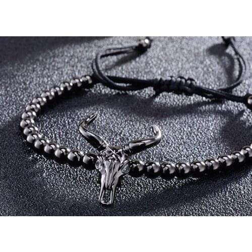 4mm fef2 silver gold cow adjusted micro pave cz zircon cubic zirconia Bracelet macrame Charm Braided Copper Braiding