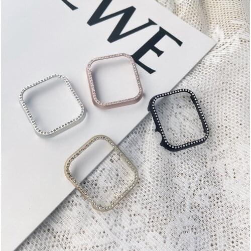 With Diamond hard shell Protector cover for Apple Watch for iwatch case Series se 6 5 4 3 2 1 38mm 42mm 40mm 44mm