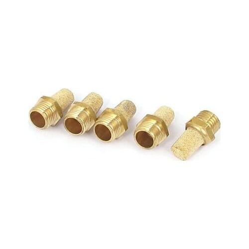1/4BSP Thread Brass Pneumatic Air Exhaust Breather Muffler Filter 5pcs