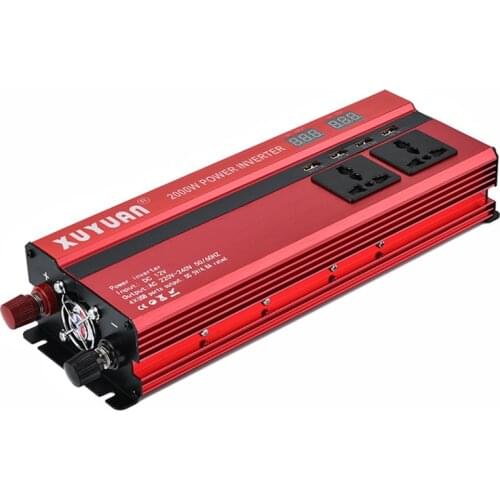 Car Inverter 12v 220v 2000W Voltage Transformer Car Converter 12 to 220 Inversor Auto Power Inverter Charger Adapter Display