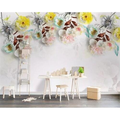 Beibehang Custom Photo Wallpaper 3D Modern real flower romantic Floral Background Wall Large Mural Wallpaper For Living Room