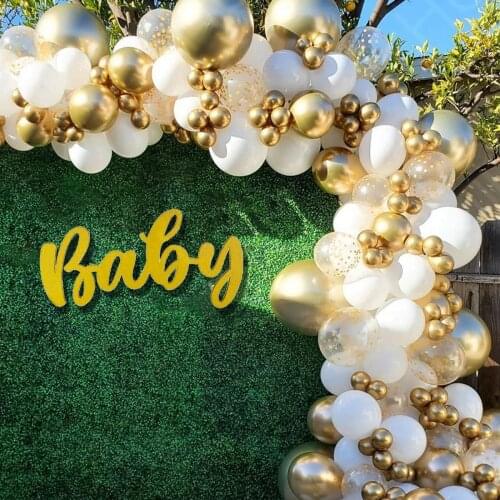 White Gold Balloon Garland Arch Kit Wedding Birthday Party Decor Kids Baby Shower Latex Ballon Chain Wedding Party Supplies