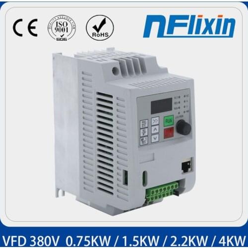 380V VFD Frequency Inverter 3-Phase Input to 3-Phase 380V 0.75KW-4KW Output Frequency Converter Variable Frequency Drive
