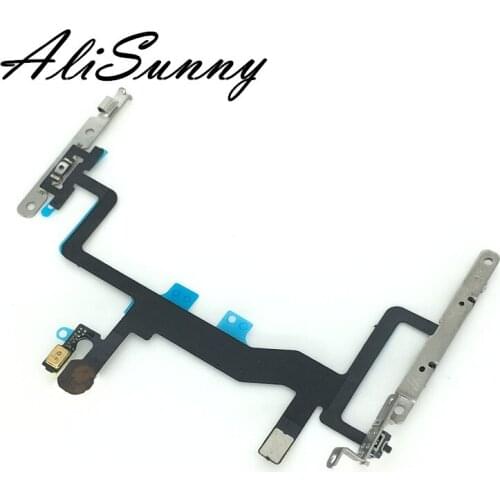 AliSunny 5pcs Power Flex Cable for iPhone 6S 4.7'' + Volume Button Contral + Silent Switch Ribbon With Metal Bracket Flash