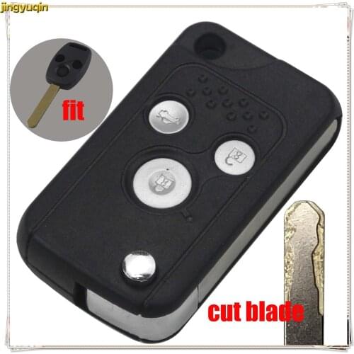 Jingyuqin Cut Blade 3 Buttons Remote Key Blade for HONDA Accord Fit Civic CRV Pilot car styling car accessories