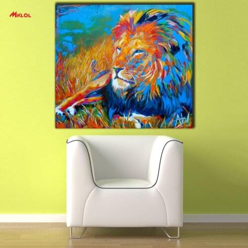 Resting prairie Lions Oil Painting Wall Art Picture Paiting Canvas Paints Home Decor Abstract Print Painting Modern Wall Decor