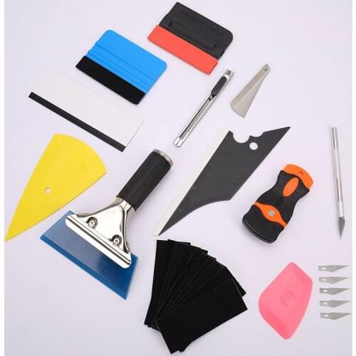 Auto Accessoires Kit Carbon Fiber Vinyl Wrapping Gereedschap Auto Film Stickers Wrap Schraper Mes Window Tinting Zuigmond Set
