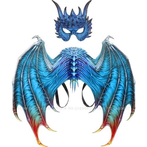 Halloween Carnival Cosplay Costumes Kid Owl Mask Dragon Wings Suit Men Women Demon Devil Scary Party Stage Performance Props