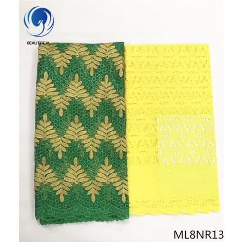 Beautifical African lace fabrics voile lace nigerian fabric embroidery net lace with stones for women Wholesale 5yards ML8NR