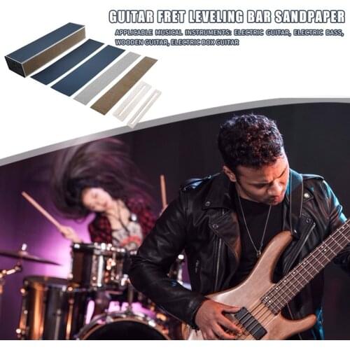 Beam Fret Sanding Leveler Guitar Fingerboard Guard Protector with Sandpaper for Music Lovers Playing Accessories