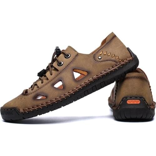 Masculino work heren couro sandalet sandali rasteira uomo herren for homme cuero 2020 masculina slide sandalias rubber sandalle