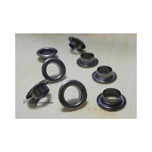 Eyelets metal with washer grommets gunmetal round 60 sets 10 mm G44