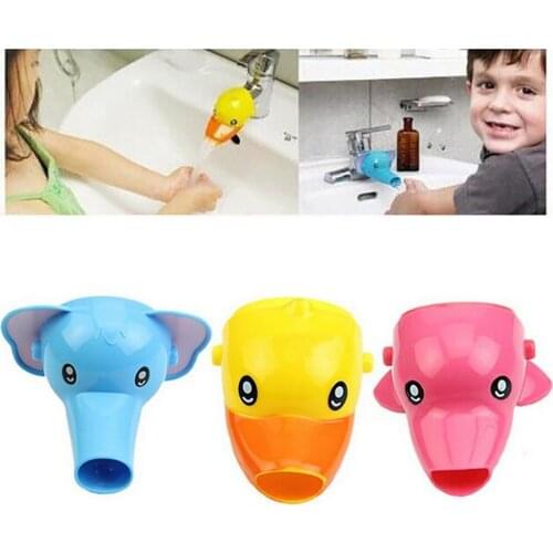Cute Animal Duck Elephant Dolphin Shape Water Faucet Extension Water Tap Extender For Kids Children Hand Washing Bathroom
