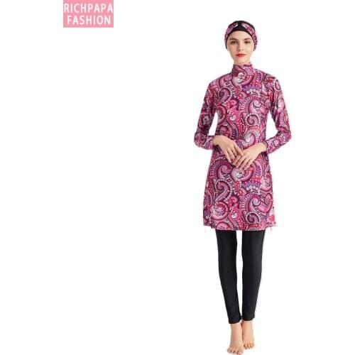 News Muslim Swimsuit Swimming Suit Islamic Swim Wear Beach Islamic Plus Size Burkinis Modest Clothing Islamic Swimwear