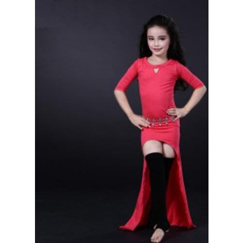 New Design kids Children Belly Dance Costume Suits Sexy 4 colors long Skirt Set dress for Dancing/Practising/Stage S/M/L size