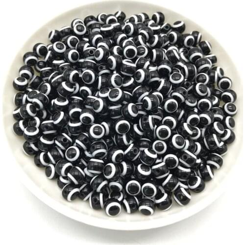 Wholesale 6/8 /10mm Round Resin Gasket Beads Mixed Evil Eye Beads For Jewelry Making Accessories #02