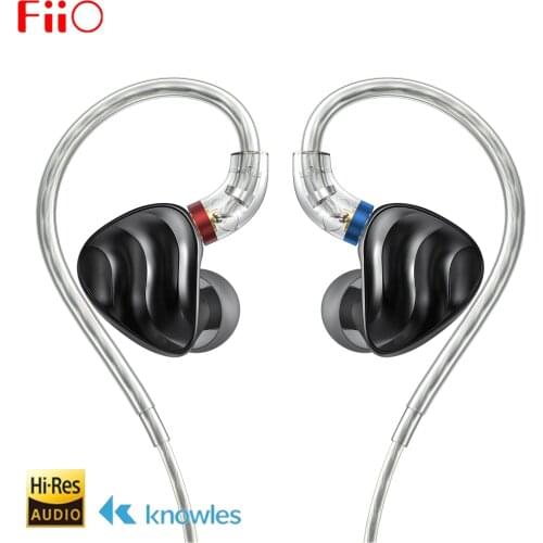 FiiO FH3 Hi-Res In-ear HiFi Wired Earphones Music 2BA+1DD Knowles Dynamic Hybrid Driver IEM with Detachable MMCX Alloy Shell