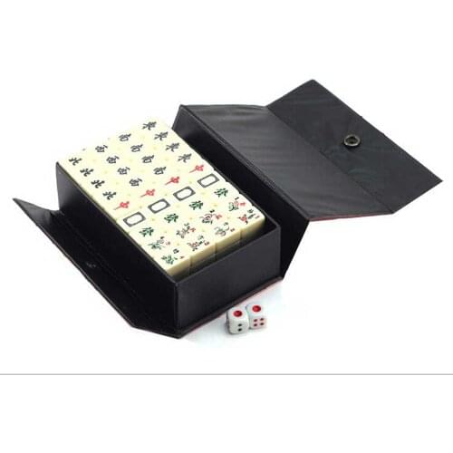 Entertainment Fun Family Board Games Gfits Top 144 Tiles Portable Chinese MahJong Rare Game Set Retro Mah-Jong + Custom Fit Box