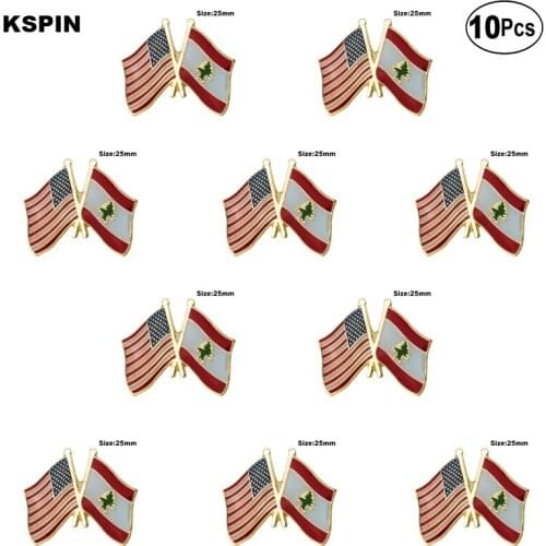 U.S.A. & Lebanon Lapel Pin Flag badge Brooch Pins Badges 10Pcs a Lot