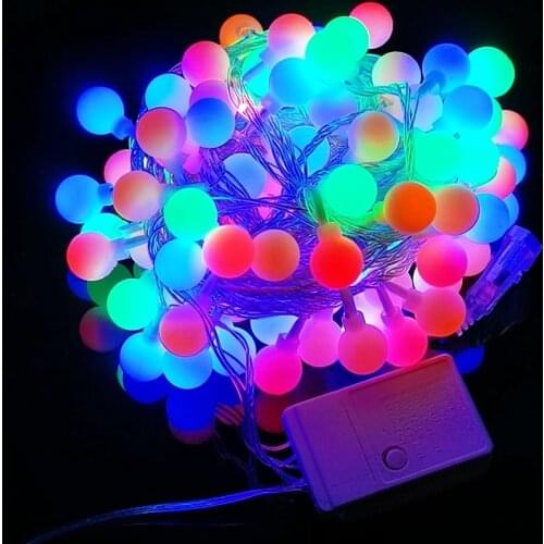 10m 20m 30m 50m Ball LED String Lights 220V Fairy Christmas Lights Holiday Lighting Outdoor Xmas Tree Decoration Garland Lamp