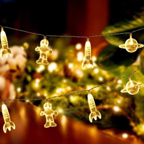 3M LED String Lights LED Night Light Outer Space Astronauts Spaceship Rocket Mars Baby Kids Bedroom Home Party Decor Lamp